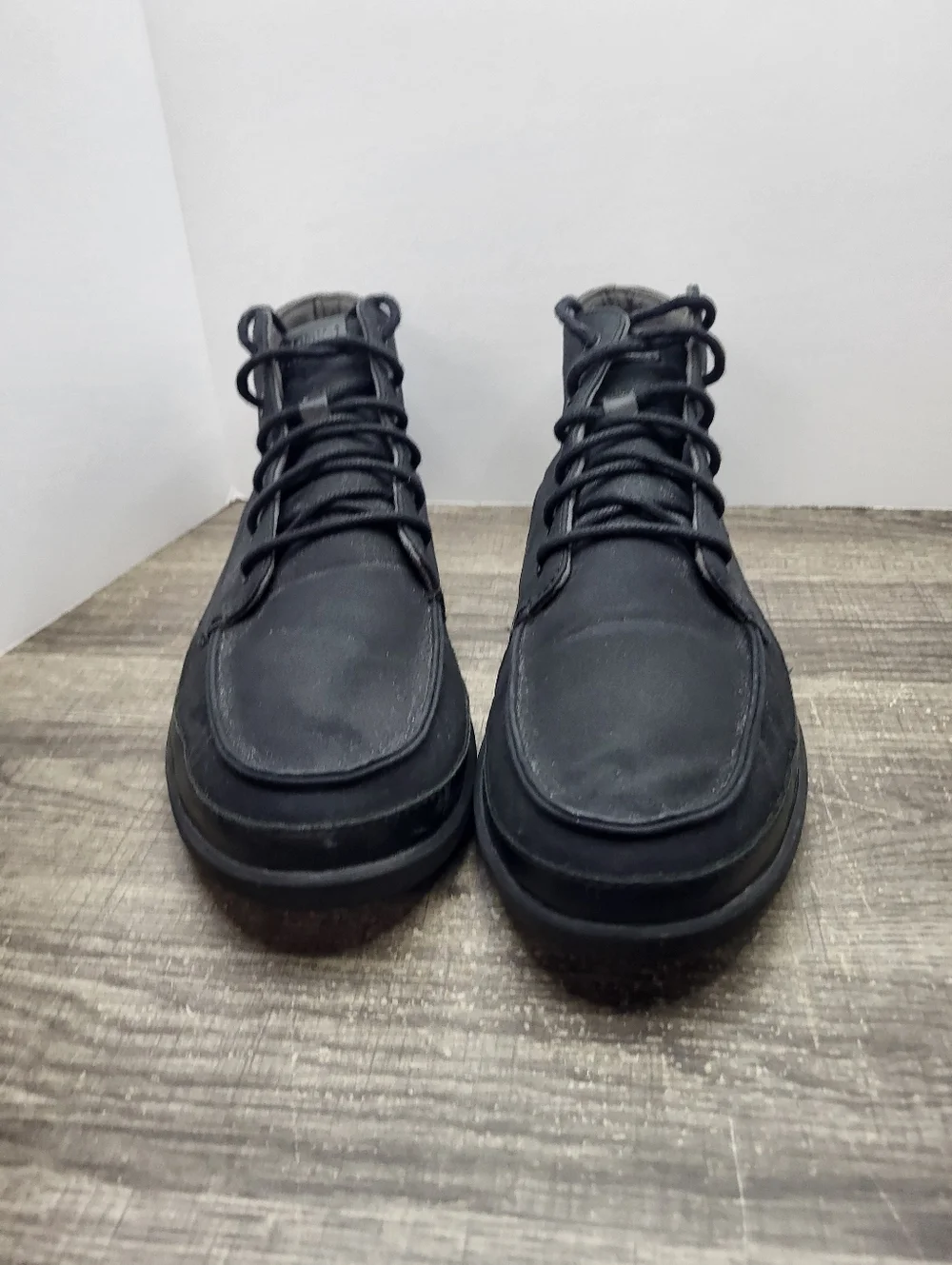 OluKai Nalukai Kapa Boots Mens 11.5 Shoes Black Canvas Casual Chukka Shoes